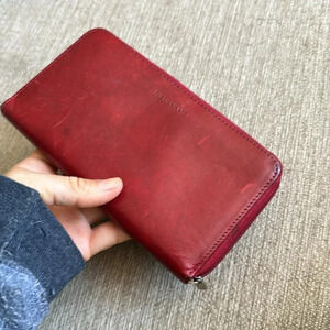 Cavalieri Italian red leather wallet from Italy